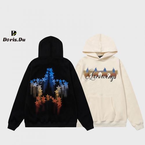 Winter Men Fleece Print Hoodie