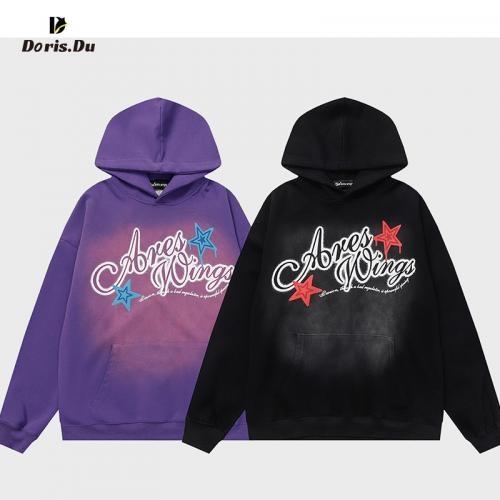 Print Gradient Color Couple Men Hoodie