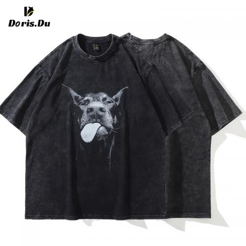 Customize Logo Print Washed Distressed T Shirt