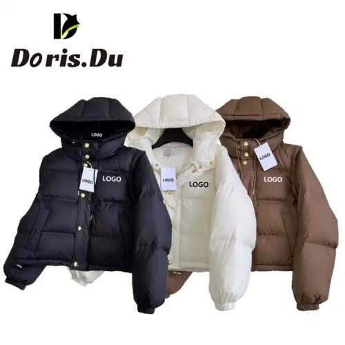  Zipper Female Plus Size Puffer Jacket White Duck Down