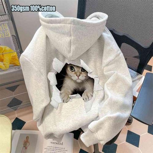 Costom 350gsm screen print pullover cotton unisex animal hoodie ﻿