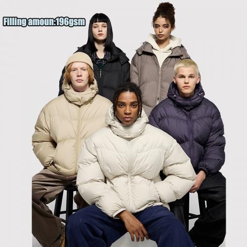 Custom Lightweight portable 196gsm polyseter detachable men down jacket with storage bag