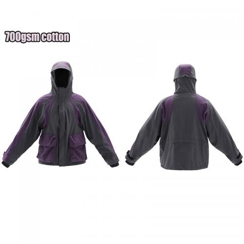 Trend 700gsm cotton clothing factory custom winter spliced zipper unisex men varsity jacket ﻿
