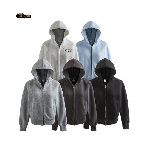 Heavy 400Gsm Collar Solid Color Hooded Baggy Men Oversized Boxy Custom Hoodie Maker